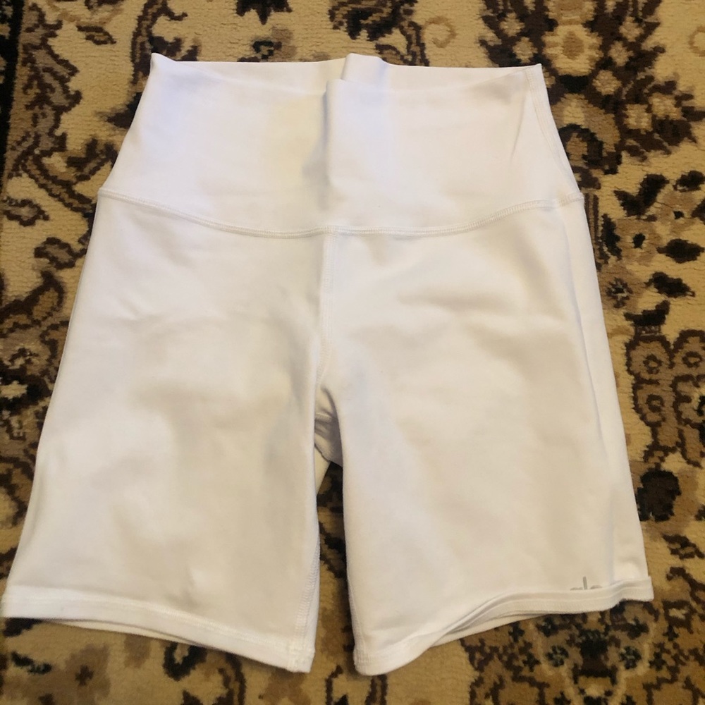 White ALO Biker Shorts